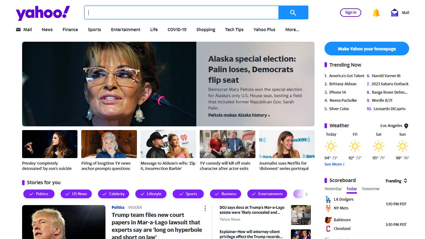 Yahoo | Mail, Weather, Search, Politics, News, Finance, Sports & Videos